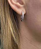 Срібні сережки кільця конго, РОДІЙ 1052.10р, фото 5