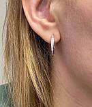 Срібні сережки кільця конго, РОДІЙ 1052.10р, фото 6