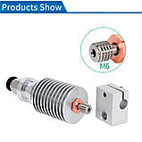 Термобар'єр E3D Volcano/ V6/ PT100 біметалічний (Мідь-Титан) з різьбами M7X1–M6X1 + HEX8 для боуден 3Д-принтера, фото 5