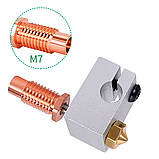 Термобар'єр E3D Volcano/ V6/ PT100 біметалічний (Мідь-Титан) з різьбами M7X1–M6X1 + HEX8 для боуден 3Д-принтера, фото 6