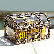 Органайзер для прикрас RESTEQ, шкатулка-скриня 105×80×65 мм, коробка для біжутерії в піратському стилі