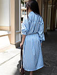 Жіноча довга сукня сорочка вільного крою в смужку (р. 42-46) 63036035, фото 4