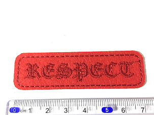 Нашивка планка Respect червоний 72x21 мм, фото 1