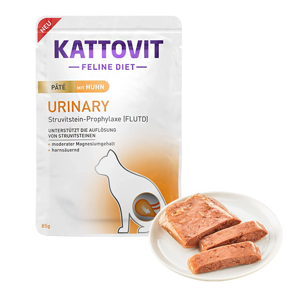 Kattovit Veterinary Urinary КАТТОВІТ УРІНАРІ КУРКА паштет повнораціонний беззерновий вологий лікувальний корм для котів із, фото 1