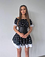 Сукня з корсетом тканина софт 42-44, 46-48 син1486-570, фото 5