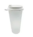 Стакан 600 мл Bubble tea для холодних і гарячих напоїв з кришкою (50 шт.), фото 2