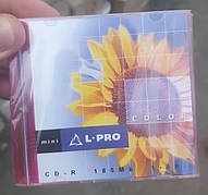 Диск CD-R mini L-Pro 185 Mb 48Х, пакування Slim Box, спайка 5 упаковок по 1 диску