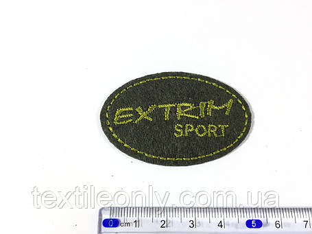 Нашивка Extrim sport колір хакі 60x38 мм, фото 1