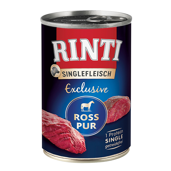 Rinti Singlefleisch Exclusive Ross Pur РІНТІ КОНИНА МОНОПРОТЕЇН  натуральний вологий корм для собак - 400 г.