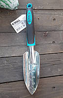 Совок садовий, лопатка агрономічна, совок агронома, алюмінієвий звужений 300х55 мм з двокомпонентною ручкою