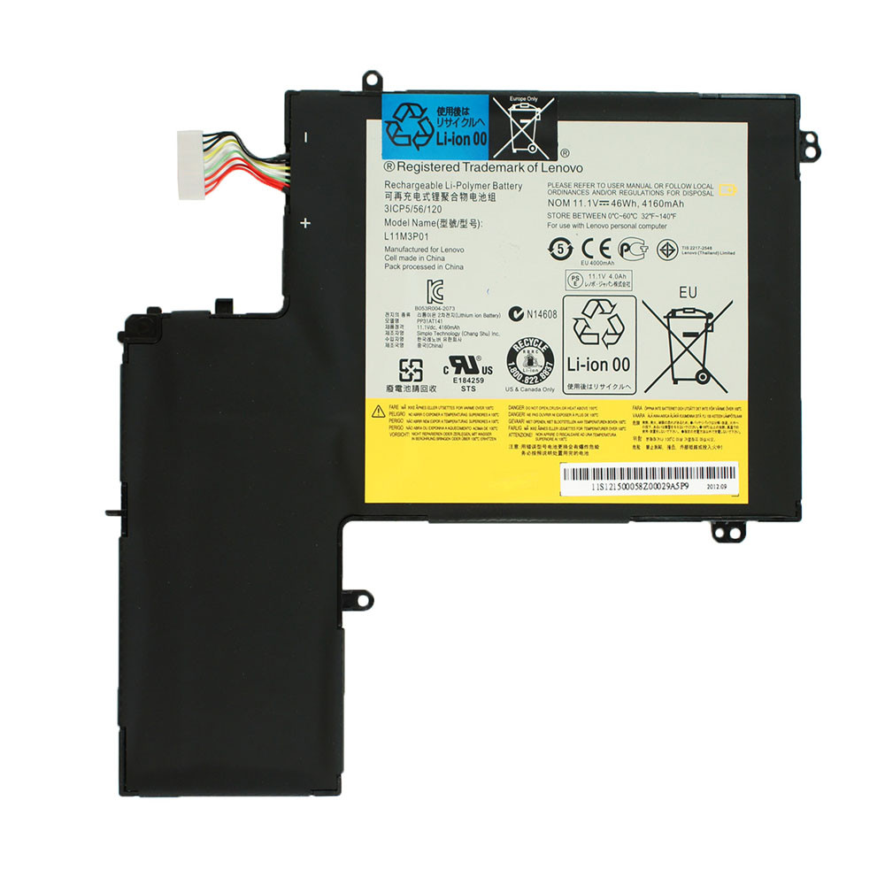 Батарея для ноутбука LENOVO L11M3P01 (IdeaPad: U310 series) 11.1V 4160mAh Black, фото 1