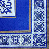 Серветки паперові тришарові декоративні ТМ Luxy 33x33 "Верона" сині для сервірування столу, святкові серветки 18 штук