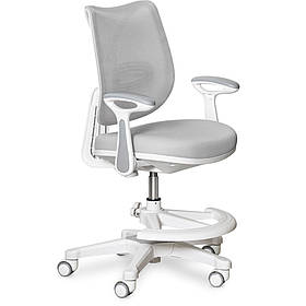 Дитяче крісло сіткове Y-312 Grey Mealux для дітей від 5 років поворотне з відкидними підлокітниками Сірий