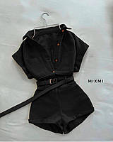 Комбез женский. Комбинезон прогулочный с шортами из летнего джинса.