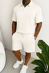 Чоловічий костюм шорти та поло білий Туреччина розмір S