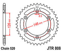 Задня зірка JT JTR808.44