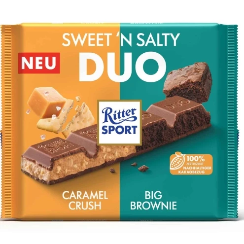 Ritter Sport Duo Брауні та Карамель, 220г