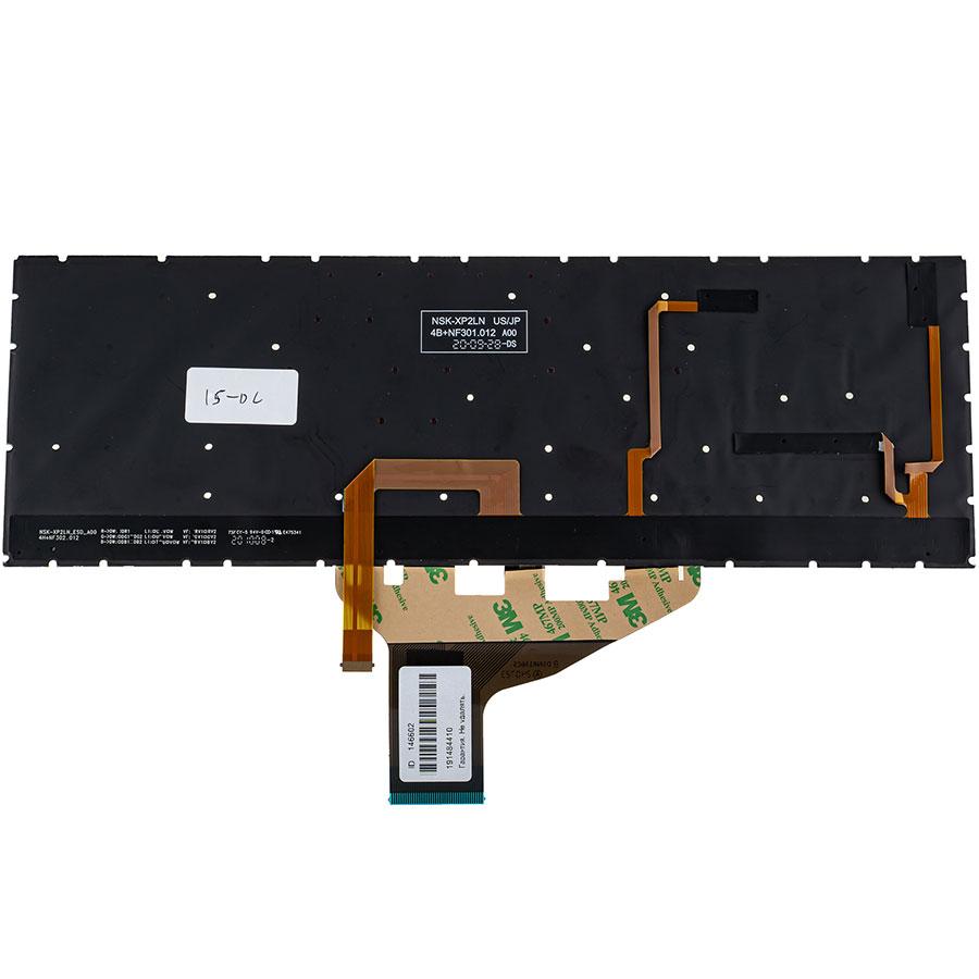 Клавіатура для ноутбука HP (Omen: 15-DC) rus, black, без фрейму, підсвічування клавіш RED (RGB)