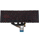 Клавіатура для ноутбука HP (Omen: 15-DC) rus, black, без фрейму, підсвічування клавіш RED (RGB), фото 3