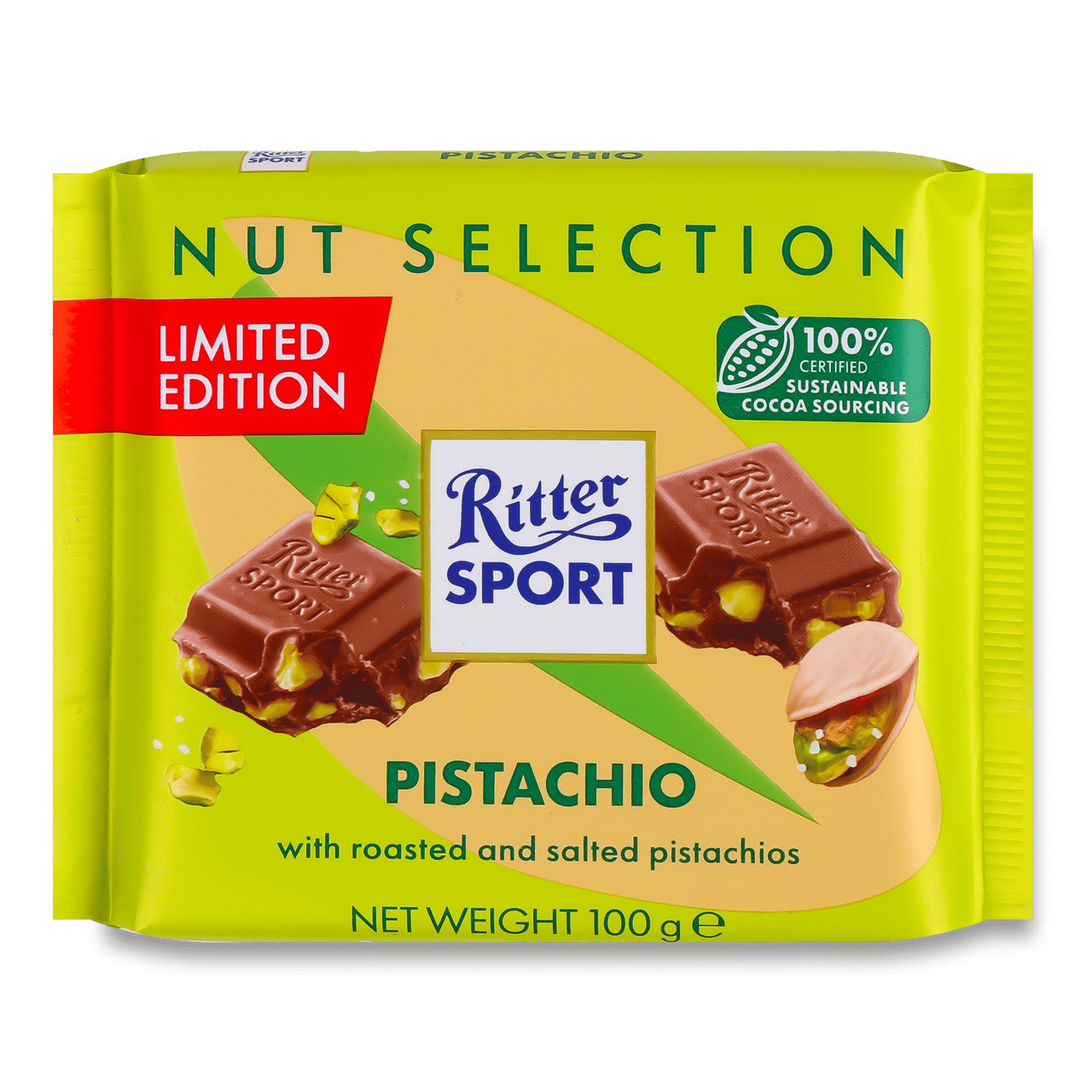 Ritter Sport Pistachio з шматками фісташок, 100г
