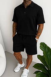 Чоловічий костюм шорти та поло чорний Туреччина розмір S