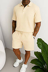Чоловічий костюм шорти та поло бежевий Туреччина розмір S
