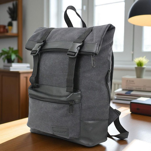 Рюкзак Rolltop антрацит із відділенням для ноутбука (201192), фото 1