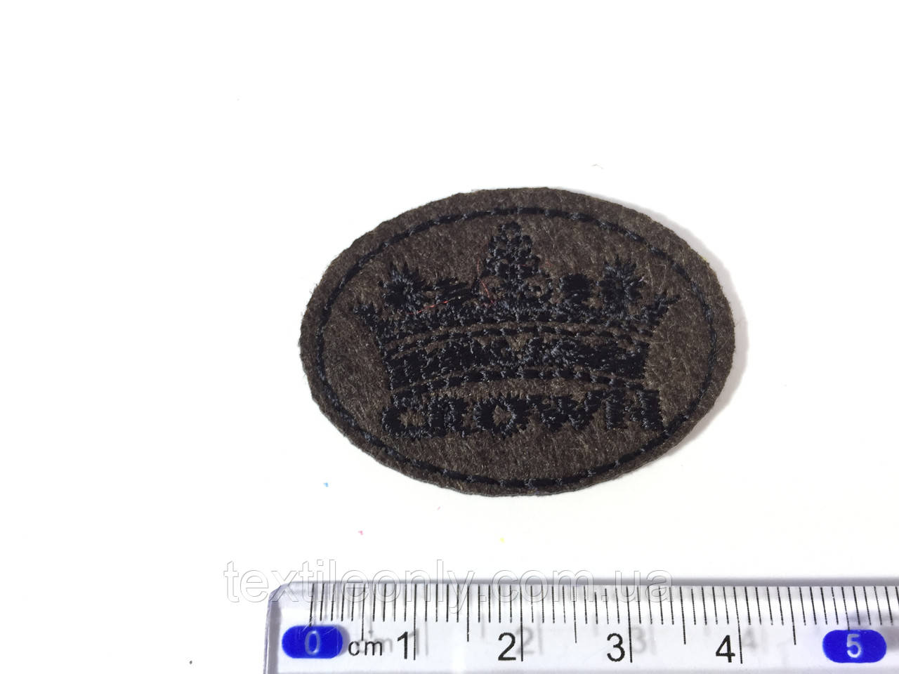 Нашивка crown колір коричневий 45х32 мм