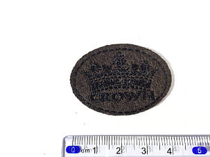 Нашивка crown колір коричневий 45х32 мм, фото 1