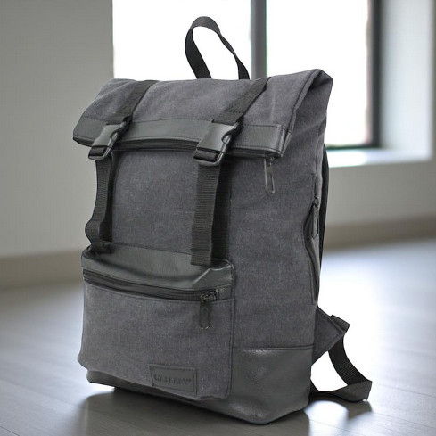 Рюкзак Rolltop антрацит із відділенням для ноутбука, водостійкий (201192)