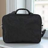 Велика чоловіча сумка через плече та для носіння в руці, чорна (202653), фото 2