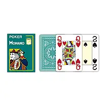Пластикові гральні карти Modiano Poker 4 Jumbo Index (тёмно-зелёные), фото 4