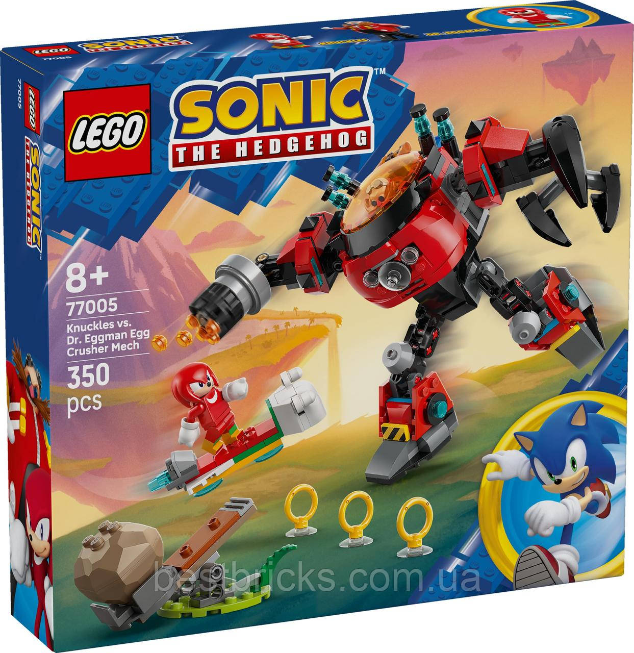 Конструктор Lego Sonic the Hedgehog Knuckles проти Dr. Eggman Egg Crusher Mech 77005, фото 1