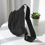 Чоловіча поясна сумка бананка чорного кольору, компактна та зручна (202911), фото 2