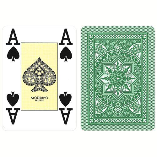 Пластикові гральні карти Modiano Poker 4 Jumbo Index (тёмно-зелёные)
