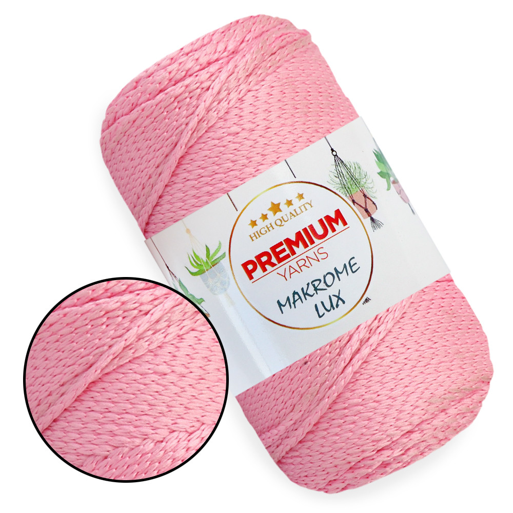 Шнур поліестеровий 2 мм, Premium Yarn Makrome Lux, Рожевий No816, фото 1