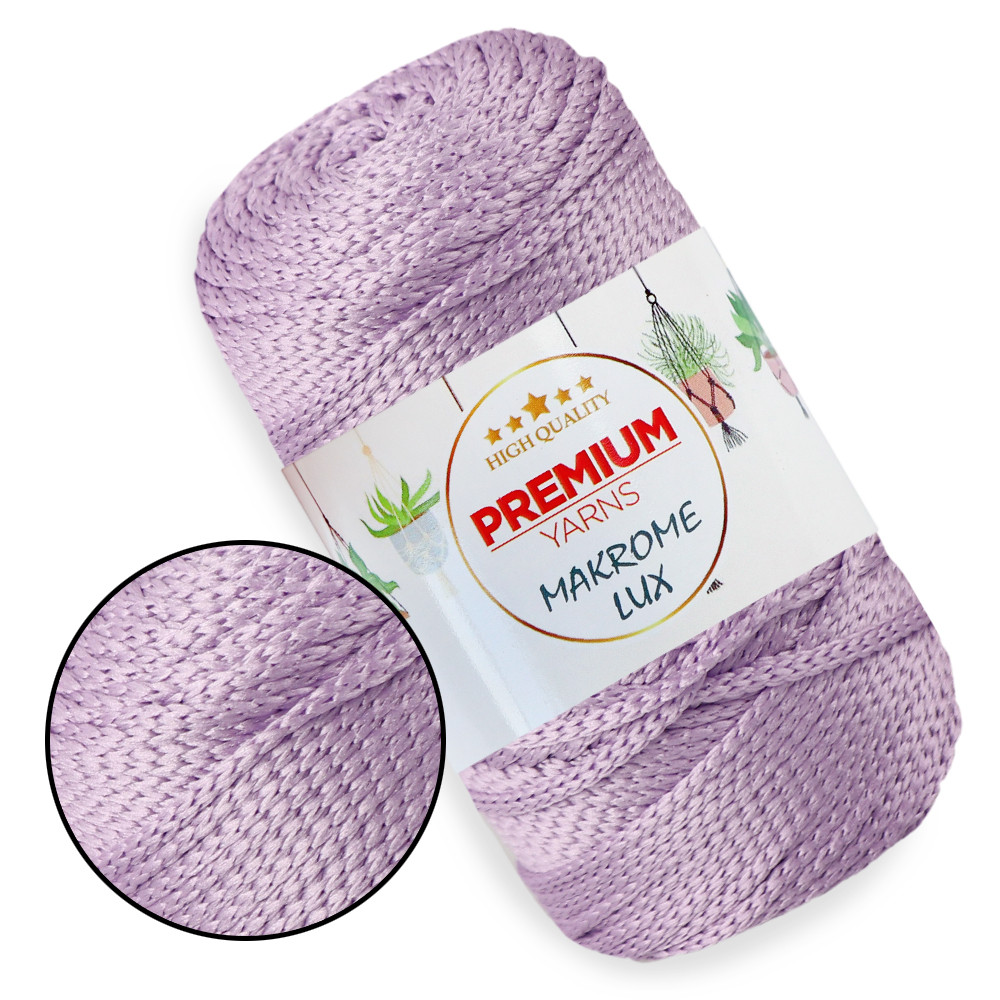 Шнур поліестеровий 2 мм, Premium Yarn Makrome Lux, Бузок No823, фото 1