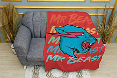 Плед «Стиль Містера Біста. MrBeast Style» червоний