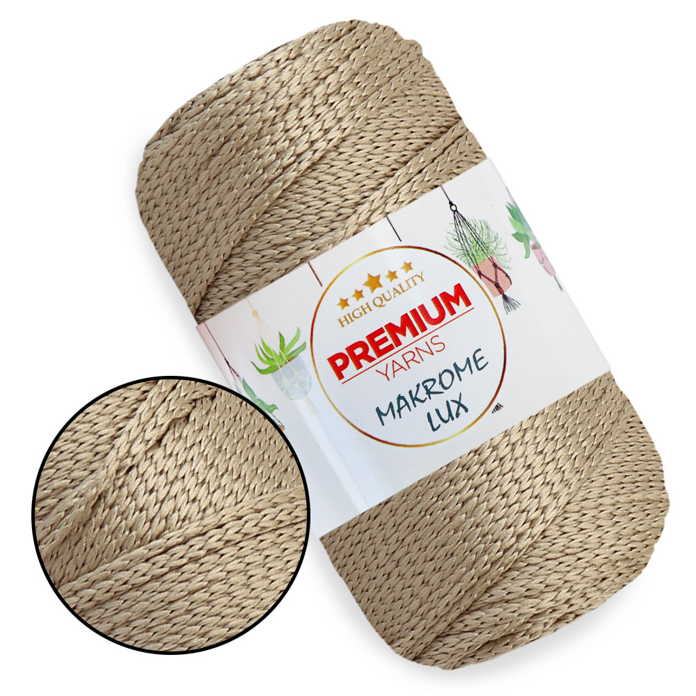 Шнур поліестеровий 2 мм, Premium Yarn Makrome Lux, Лате No849, фото 1