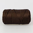 Шнур поліестеровий 2 мм, Premium Yarn Makrome Lux, Темно-коричневий No834, фото 2