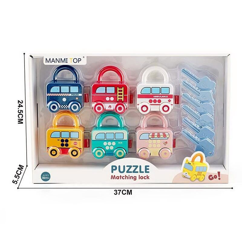 Замочки потяг ключі 6 замочків, 6 ключів, в коробці, фото 1