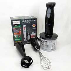 Блендер заглибний 3в1 500 Вт Rainberg RB-2243, віночок, подрібнювач, мірний стакан