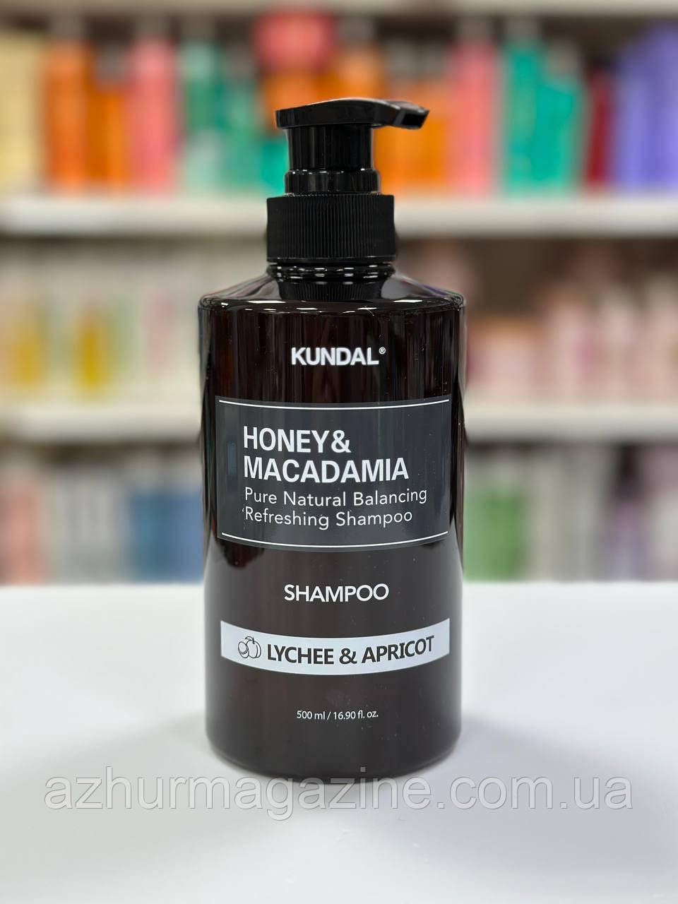 Шампунь для відновлення пошкодженого волосся "Лічі & Абрикос" Kundal Honey & Macadamia Nature Shampoo 500мл