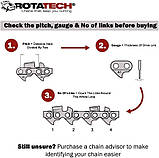 Ланцюг для пили Rotatech 16 дюймів Ланцюг 3/8" 1,3 мм 55 ланок для стрижня 40 см Підходить для Stihl MS181 Сумісний з Oregon 36360, фото 2