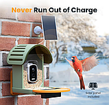 Годівниця для птахів з камерою на сонячних батареях Smart Bird Feeder Camera AI Identifies, фото 4