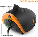 HITOP 4W 110GPH Потужний акваріумний повітряний насос: Тихий 2-вихідний акваріумний аератор, регульований повітряний насос, фото 3