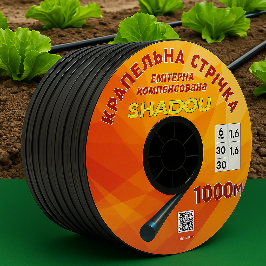 Емітерна стрічка 1000м/30см. Для крапельного поливу (7 mil) ТМ "Shadow"