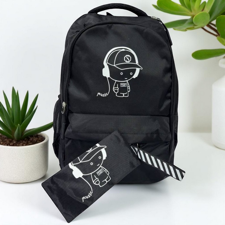 Підлітковий рюкзак чорного кольору, універсальна модель на кожен день (206056), фото 1