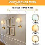 PASSICA DECOR Настінні бра з батарейним живленням Набір з 2, бездротові настінні світильники з дистанційним керуванням, фото 4