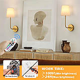 PASSICA DECOR Настінні бра з батарейним живленням Набір з 2, бездротові настінні світильники з дистанційним керуванням, фото 6